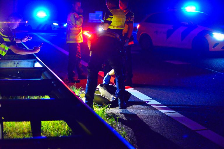 De aanrijding vond plaats op de A2 bij Budel (foto: Johan Bloemers/SQ Vision).