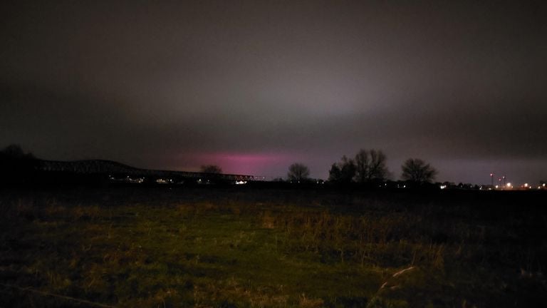 Northern lights over the Den Bosch floodplain (Photo: Elke van Roon).