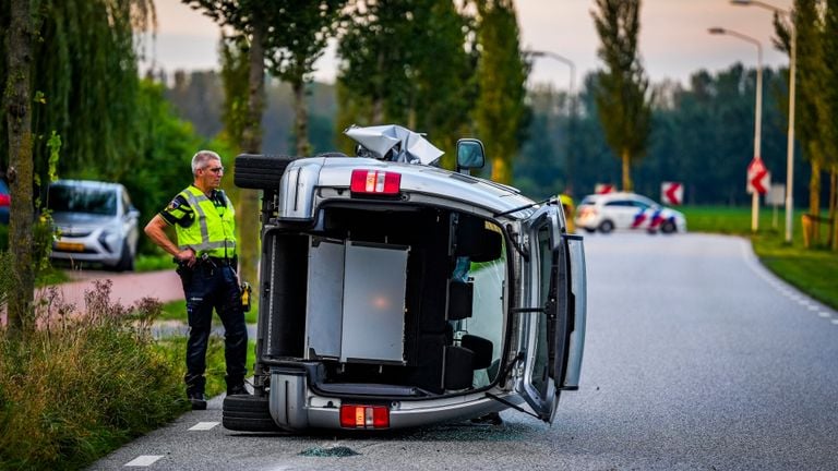 De gekantelde wagen (foto: SQ Vision).