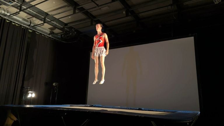 Sam Verhaeren in het slot van de voorstelling (foto: Tom van den Oetelaar).