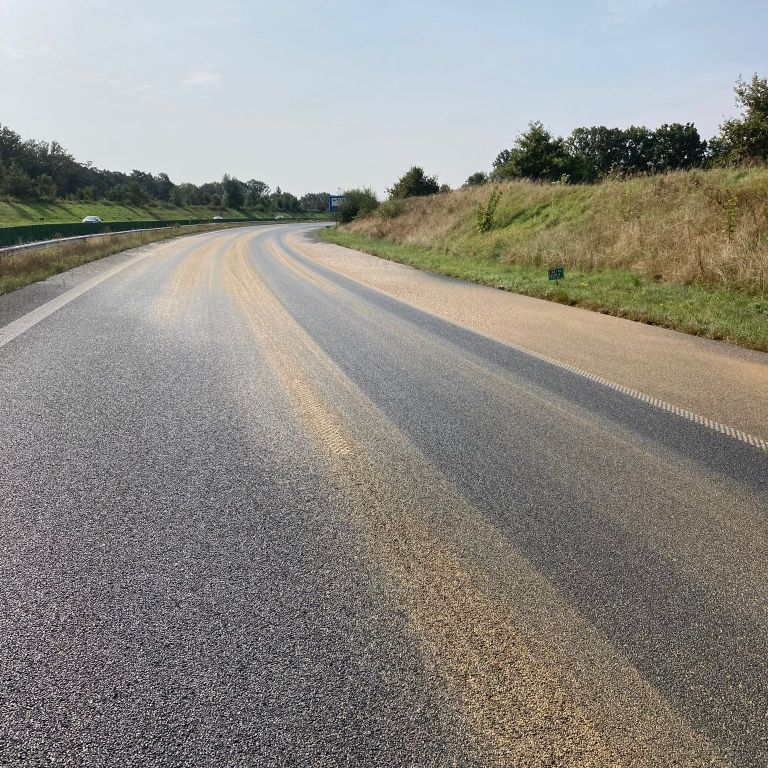 Een zoabcleaner moest komen om de mest bij Tholen op te ruimen (foto: X/Rijkswaterstaat Verkeersinformatie).