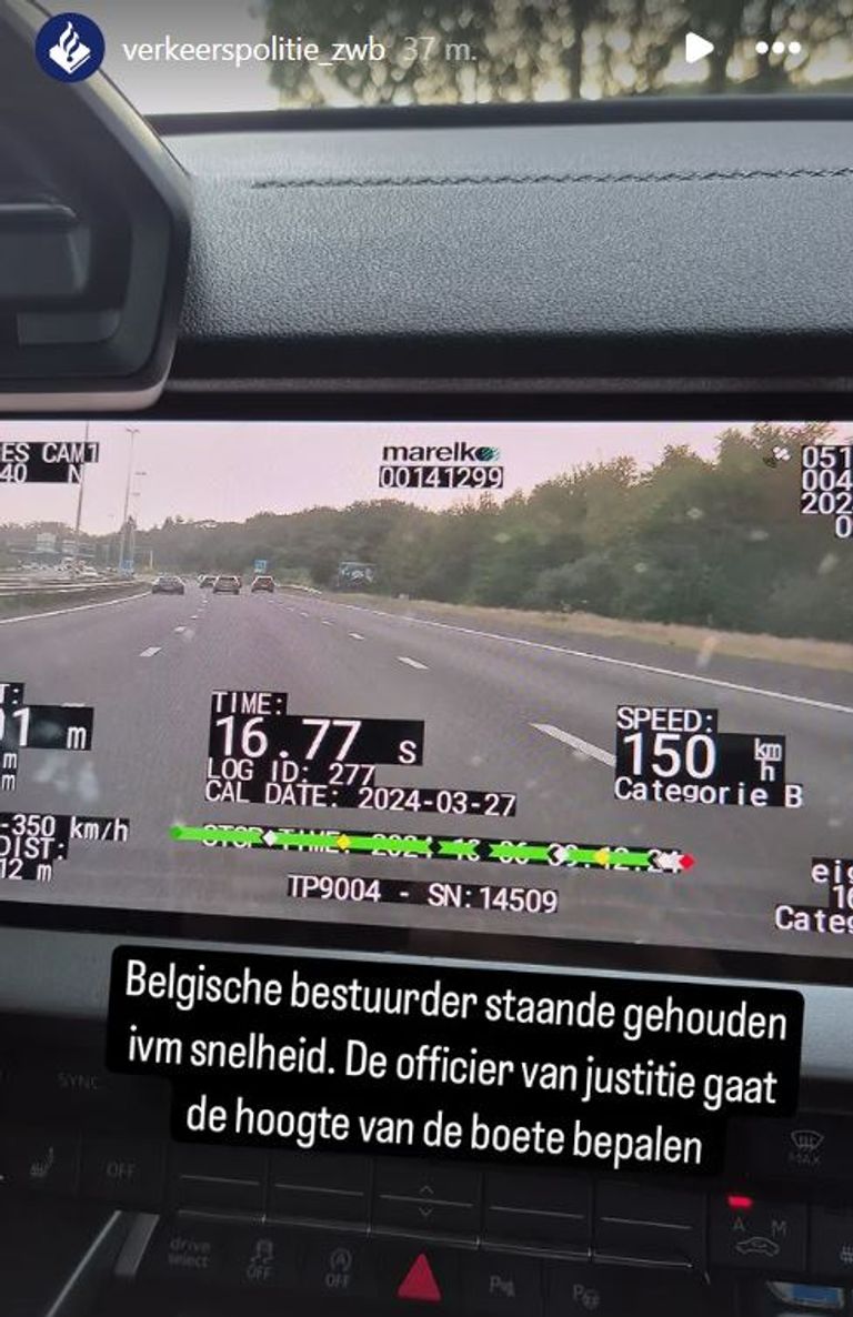 Foto: Instagram verkeerspolitie Zeeland-West-Brabant