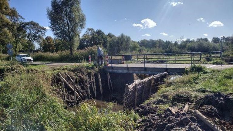 De plek waar het wapen werd gevonden (foto: Waterschap De Dommel).