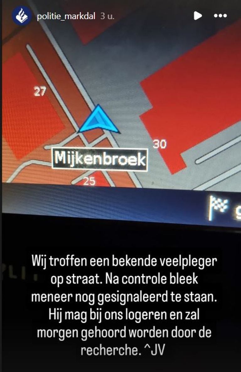 Foto: Instagram politie Markdal