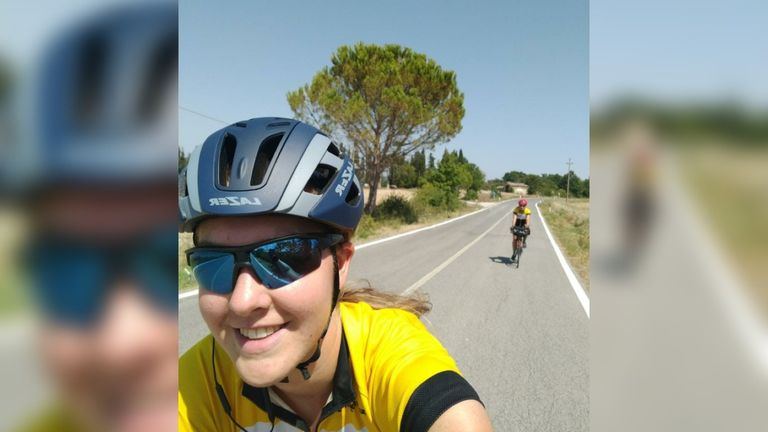 Claudia kon echt genieten van fietsen.