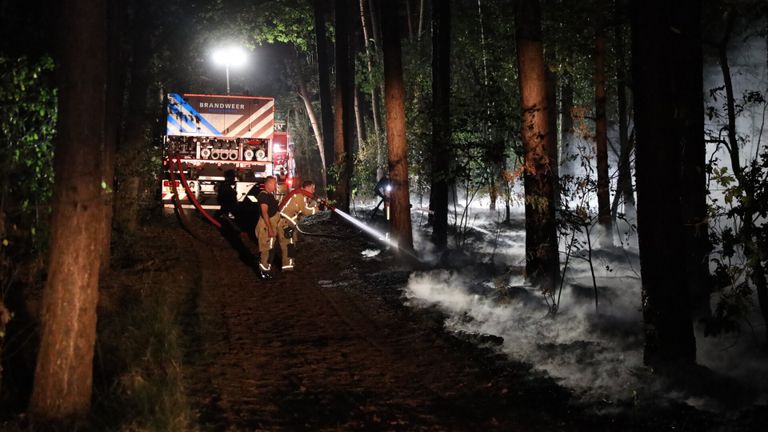 De brandweer rukte met meerdere eenheden uit om de brand te bestrijden (foto: Sander van Gils/SQ Vision).