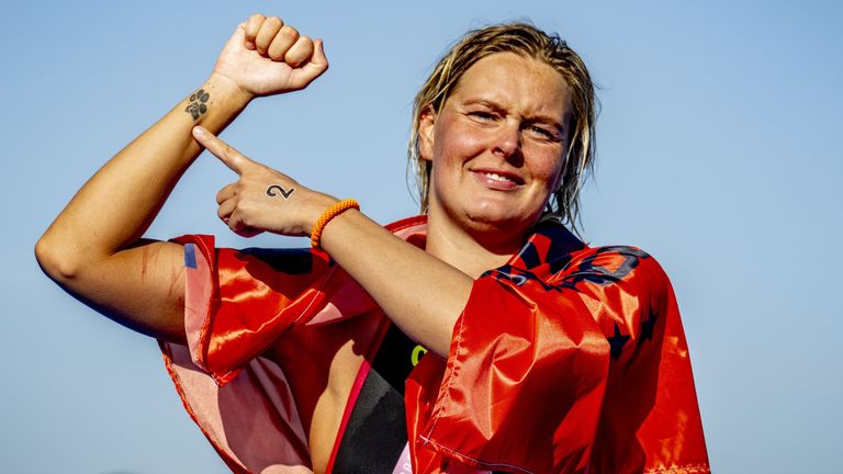 Weer olympisch goud voor Sharon van Rouwendaal in Parijs (foto: ANP 2024/Robin Utrecht). 