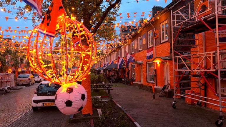 De verlichting aan de Ahornstraat in Breda.