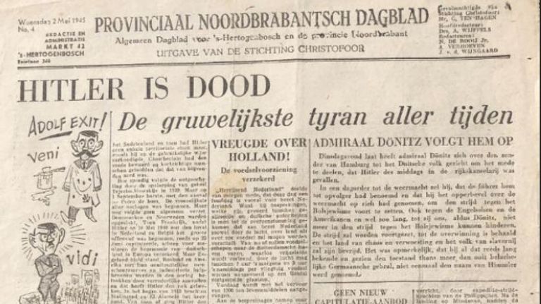 De aankondiging van de dood van Hitler (Foto: Jan de Wit).