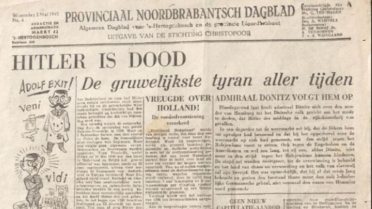 De aankondiging van de dood van Hitler (Foto: Jan de Wit).