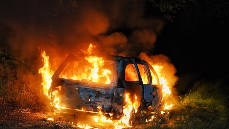 In Moergestel ging het vermoedelijk om een gestolen auto (foto: Toby de Kort (SQ Vision). 