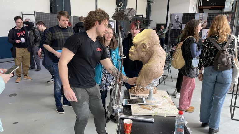 Joop Bongaerts aan het werk tijdens het festival in Eindhoven (foto: Rogier van Son).