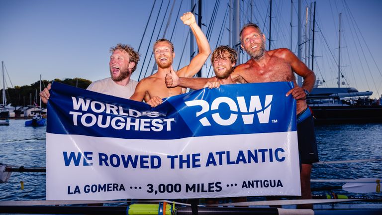 Vlnr: Leon, Tom, Maarten en Mark (Foto: World's Toughest Row).