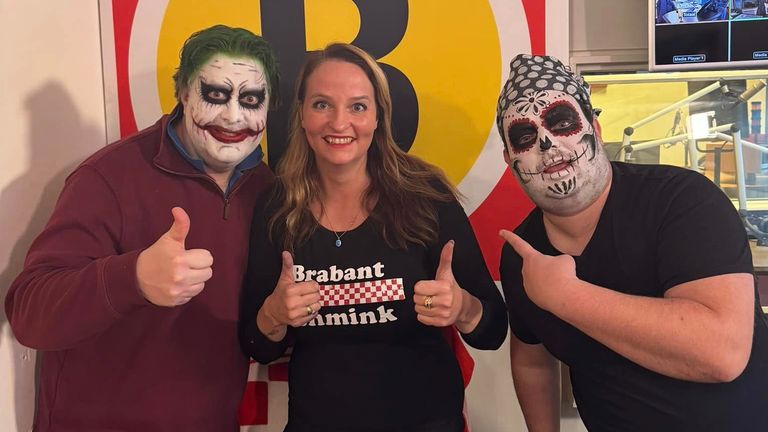 Koen, Agnes en Mark tijdens de ochtendshow (foto: Agnes Adriaans).