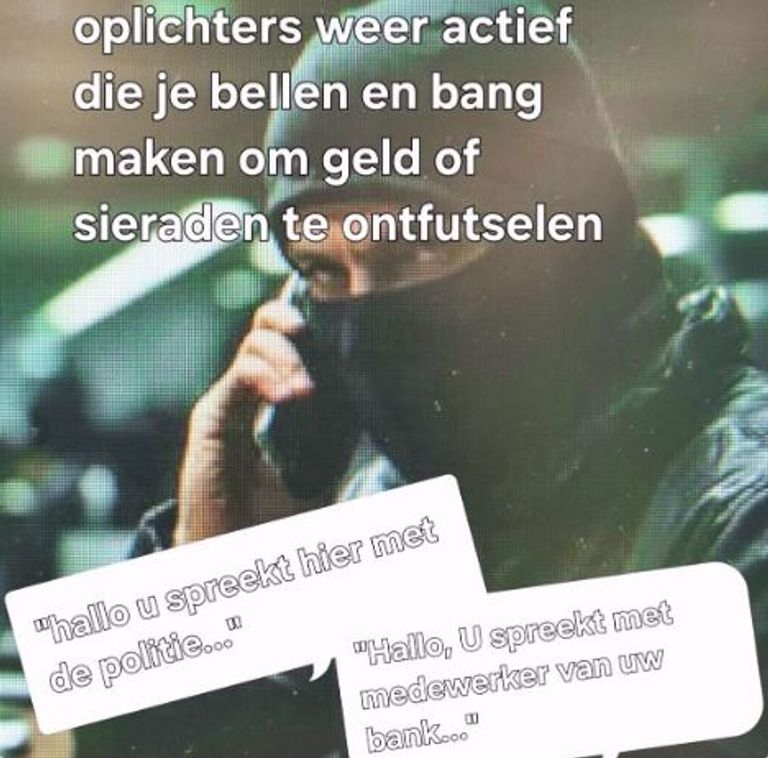 De politie waarschuwt voor oplichters (foto: Instagram politie Bergen op Zoom).