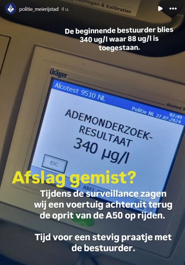 Foto: Instagram politie Meierijstad