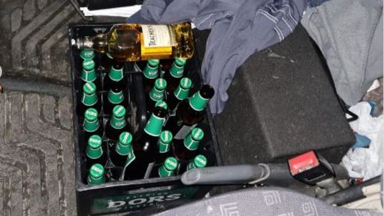 De bestuurder van de bestelbus had een alcoholpromillage van ruim 1,61 (foto: Instagram politie Cranendonck-Heeze-Leende).