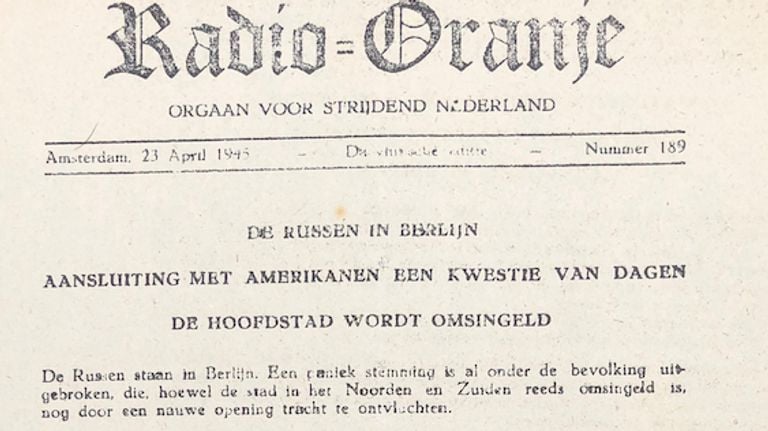 De verzetskrant van 23 april 1945.