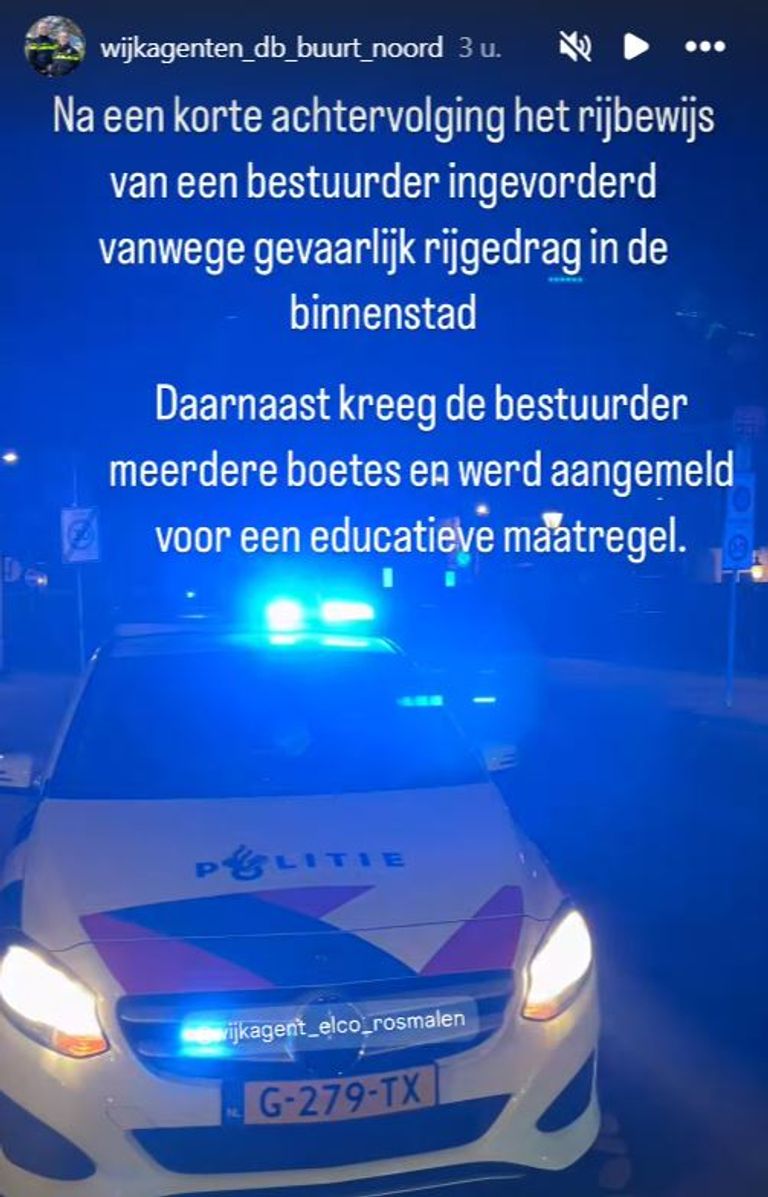 Foto: Instagram wijkagenten Den Bosch buurt Noord