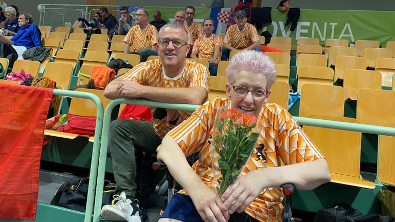 Hans en Natascha op het WK in Ljubljana. 