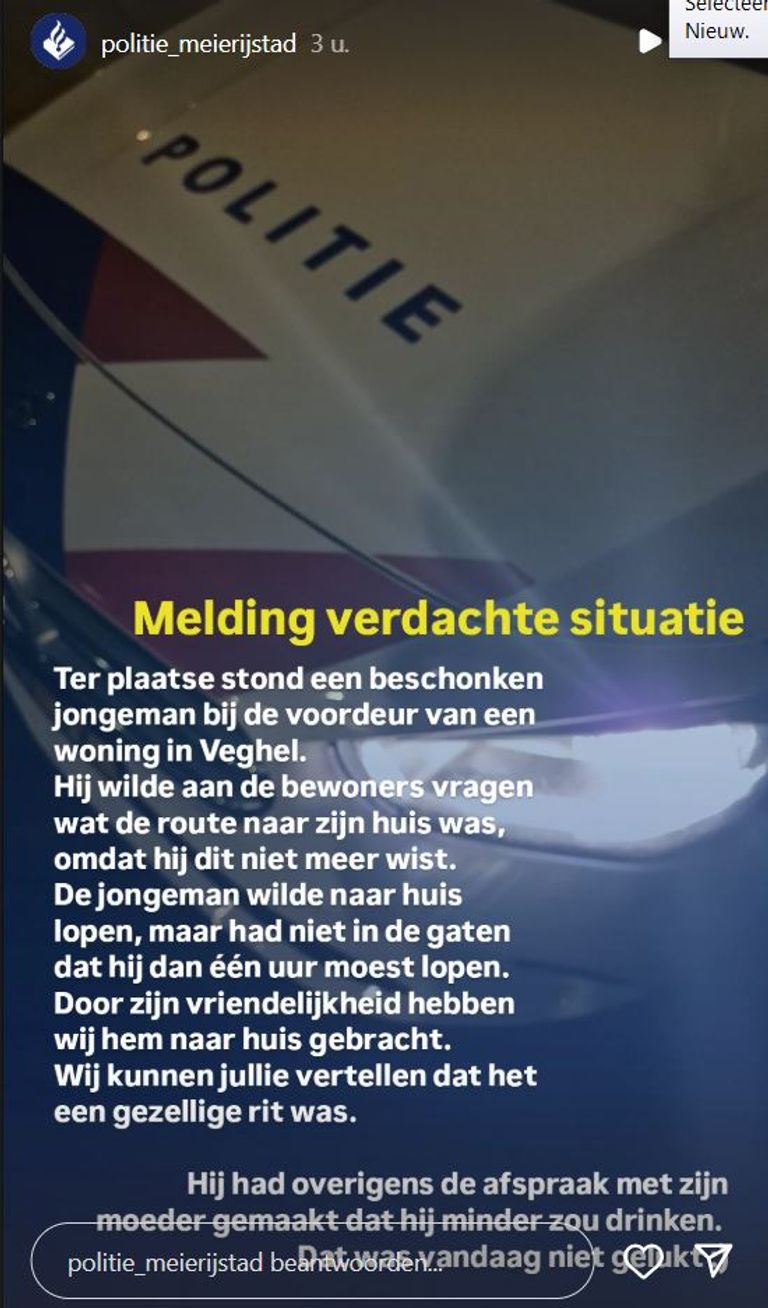 Foto: Instagram politie Meierijstad