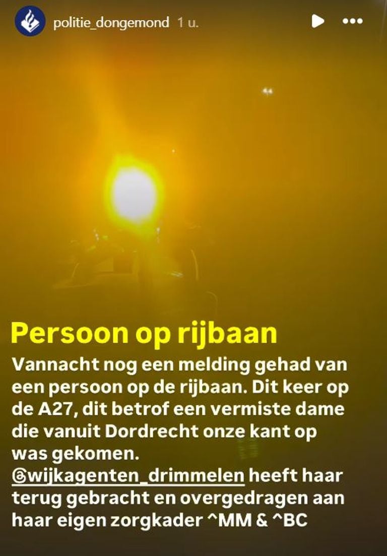 Foto: Instagram politie Dongemond