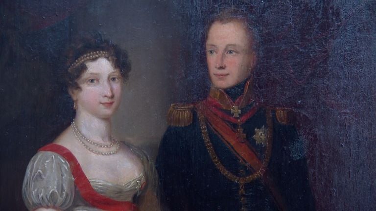 Het huwelijksportret van Willem II en Anna Paulowna (foto: Omroep Brabant).