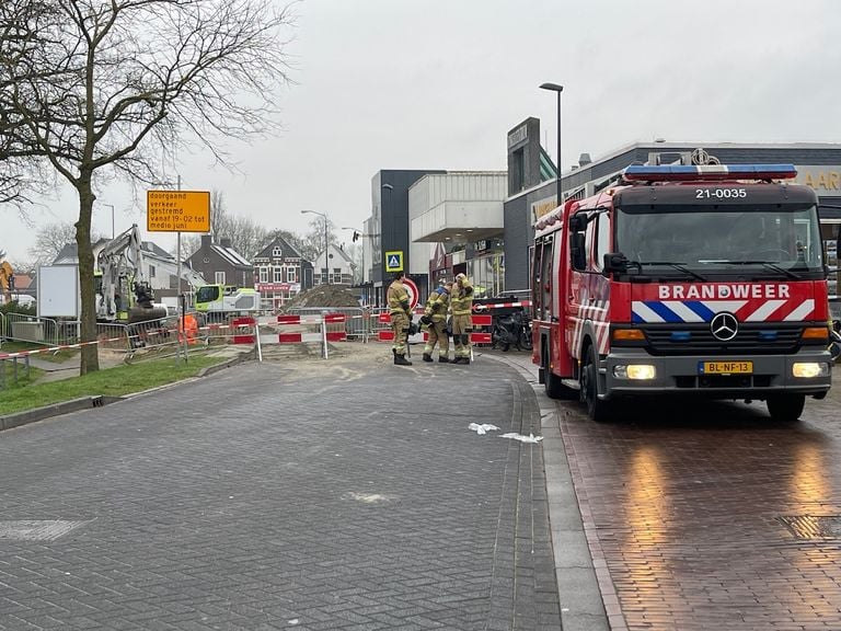 Gasleiding geraakt bij werkzaamheden in Boxmeer (foto: SK-Media)