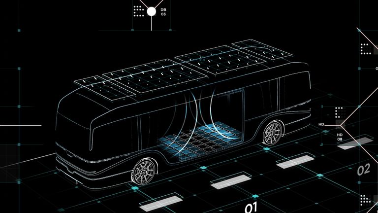 Een schematische tekening van de bus (foto: gemeente Eindhoven).