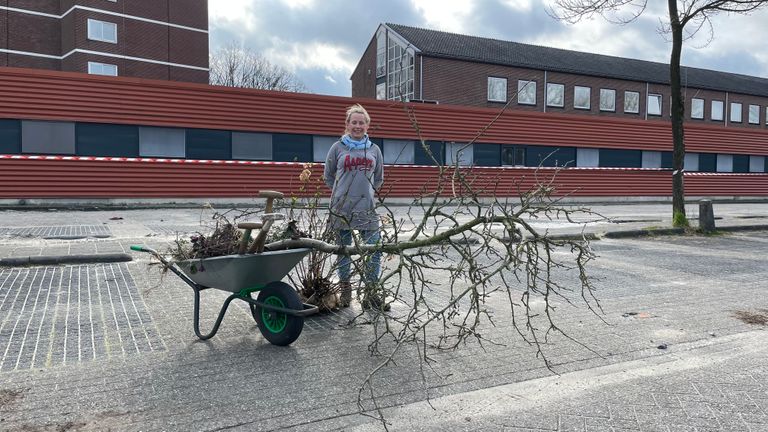 Marijntje met haar appelboom.