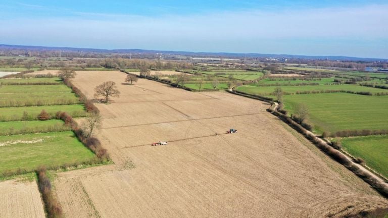 Het stuk landbouwgrond dat inmiddels is veranderd in natuurgebied (foto: Lars van Peij).
