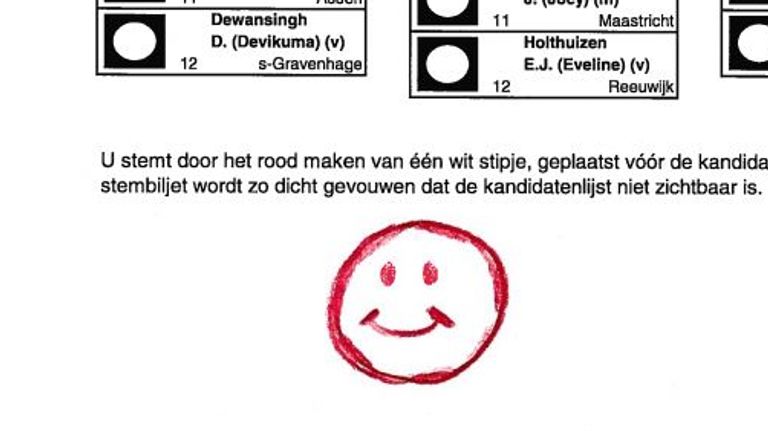 Een smiley is niet verboden (beeld: Kiesraad).