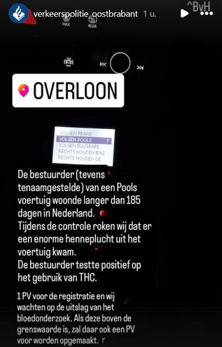 Foto: Instagram verkeerspolitie Oost-Brabant