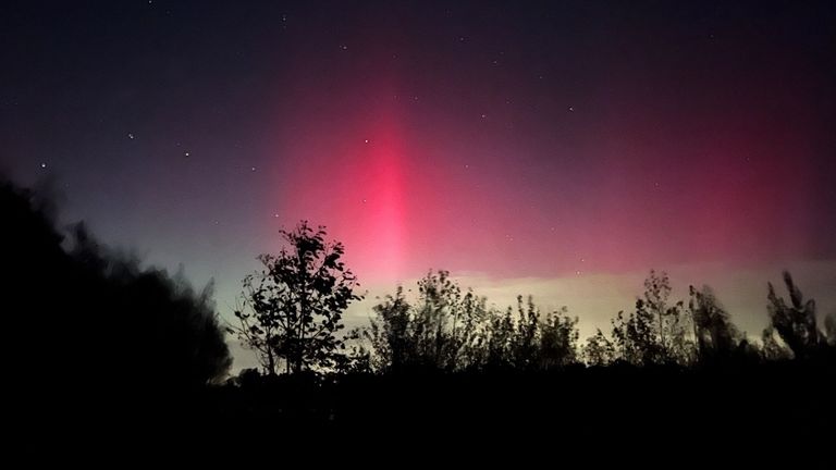 Yamilla legde het noorderlicht vast in Milheeze (foto: Yamilla Azdad).