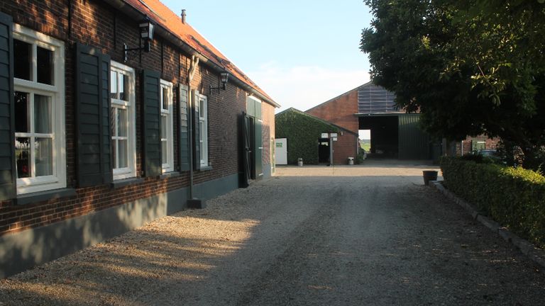 Het erf van café 't Zwaantje en van de boerderij  