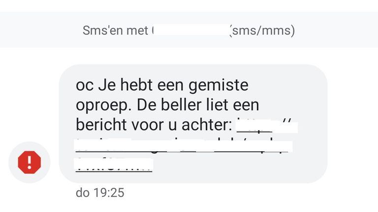 Een valse sms met een kwaadaardige link.