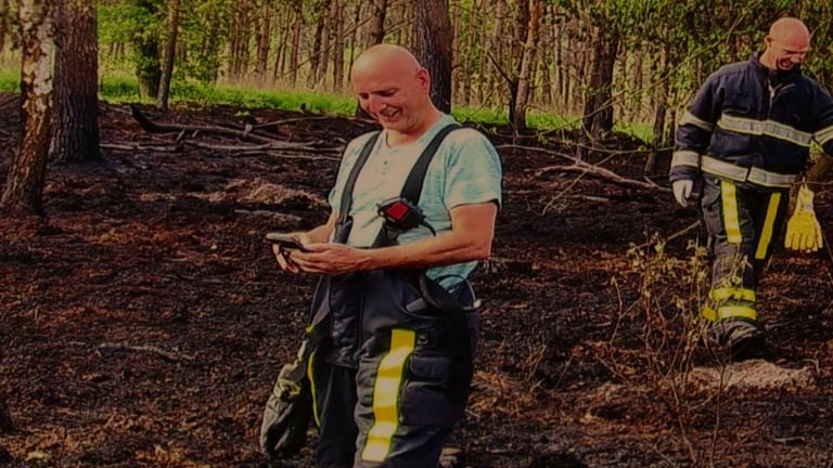 Paul tijdens een recente bosbrand. 