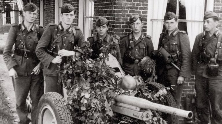 Kriegsmarinesoldaten in 1945 in Nederland (foto: particuliere collectie)