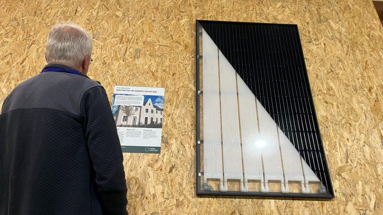 Het pvt-paneel dat elektriciteit en warmte opwerkt (foto: Megan Hanegraaf).