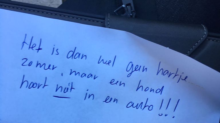 Iemand liet een week geleden al een briefje achter (Foto: Facebook)