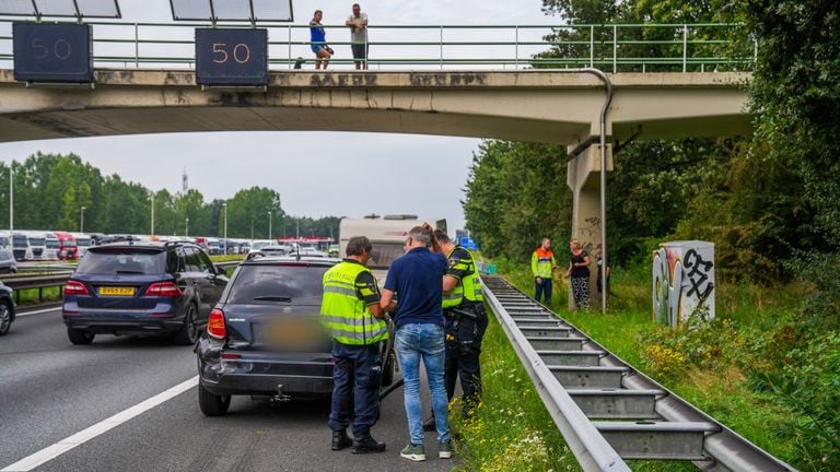 Het ongeluk gebeurde op de A67 vlakbij Geldrop (foto: Dave Hendriks/SQ Vision).