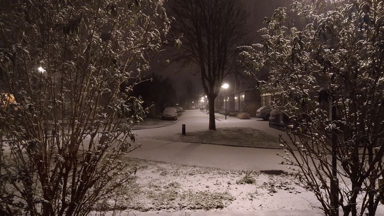 Zo zag het er zondagochtend uit in Heesch (foto: Ellen van Oort).