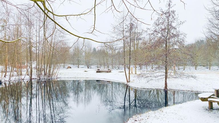 De eerste sneeuw in Oosteind (foto: Danny Wolfs).