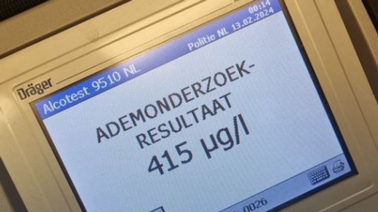 De automobilist op de N279 had teveel gedronken (foto: Instagram politie Meierijstad).