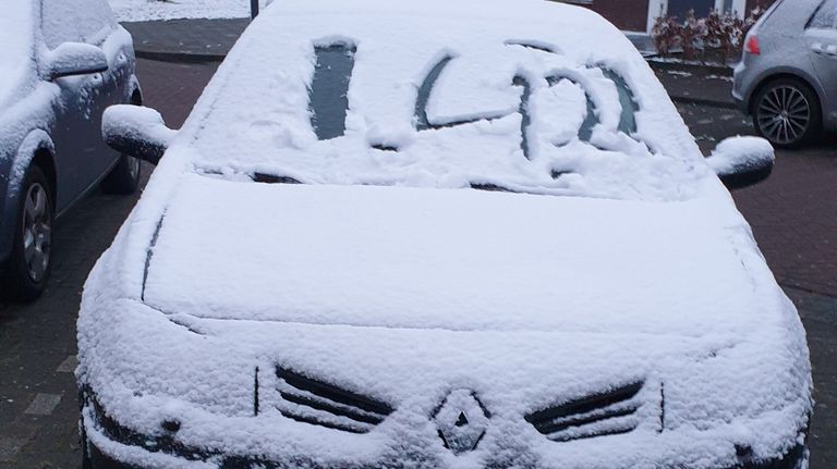 Besneeuwde auto's in Oosterhout (foto: Monique van Heugten).