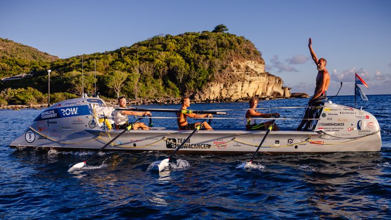 Vlnr: Leon, Tom, Maarten en Mark (Foto: World's Toughest Row).