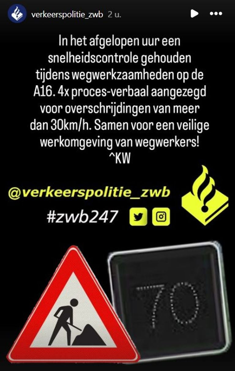 Foto: Instagram verkeerspolitie Zeeland West-Brabant