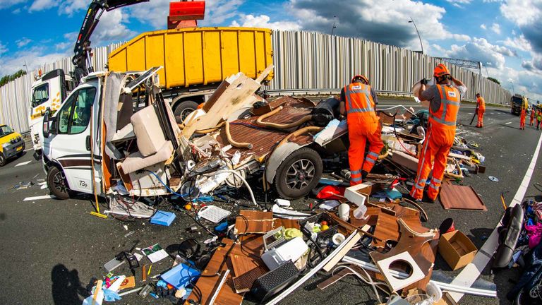 Het ongeluk op de A2. Foto: SQ Vision.