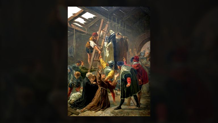 Ophanging Martelaren van Gorkum (Cesare Fracassini 1867) 