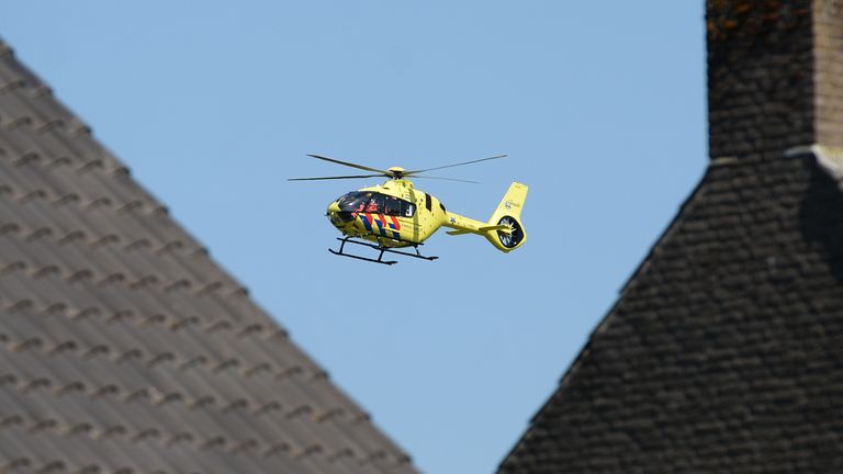 De traumahelikopter die was ingeschakeld (foto: Nick van Hees).